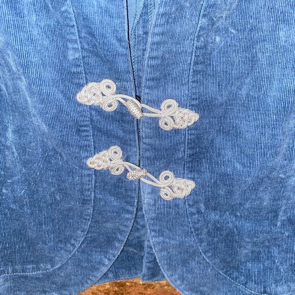 Blair Blue Corduroy 3/4 Sleeve Toggle Front Jacket Women's Size 12 - Picture 3 of 4